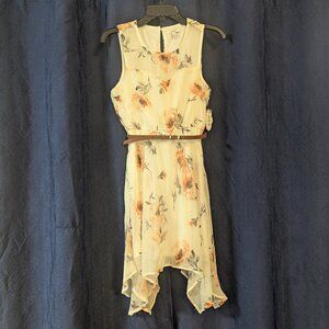 NWT AUW cream and beach floral dress - S